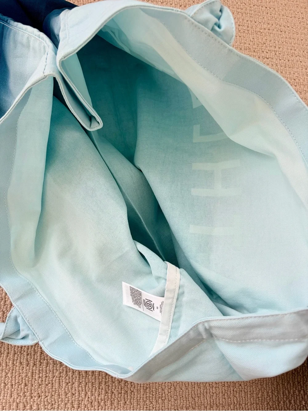 Athleta Light-to-Dark Blue Ombre Canvas Tote
